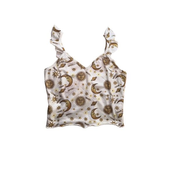 SUN, MOON, & STARS PRINT LIGHTWEIGHT PAJAMA SET • SIZE S • NWT - Picture 3 of 7